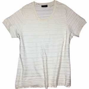 Lane Bryant Short Sleeve Texture Knit Top Sweater Cream Womens‎ Size 22/24